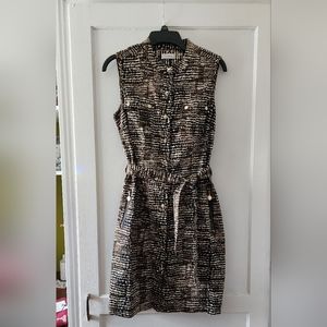 Calvin Klein Snap Front, Tie Waist Dress